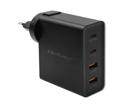 Ładowarka i akumulator Qoltec Ładowarka GaN POWER PRO 2x USB-C/USB 130W